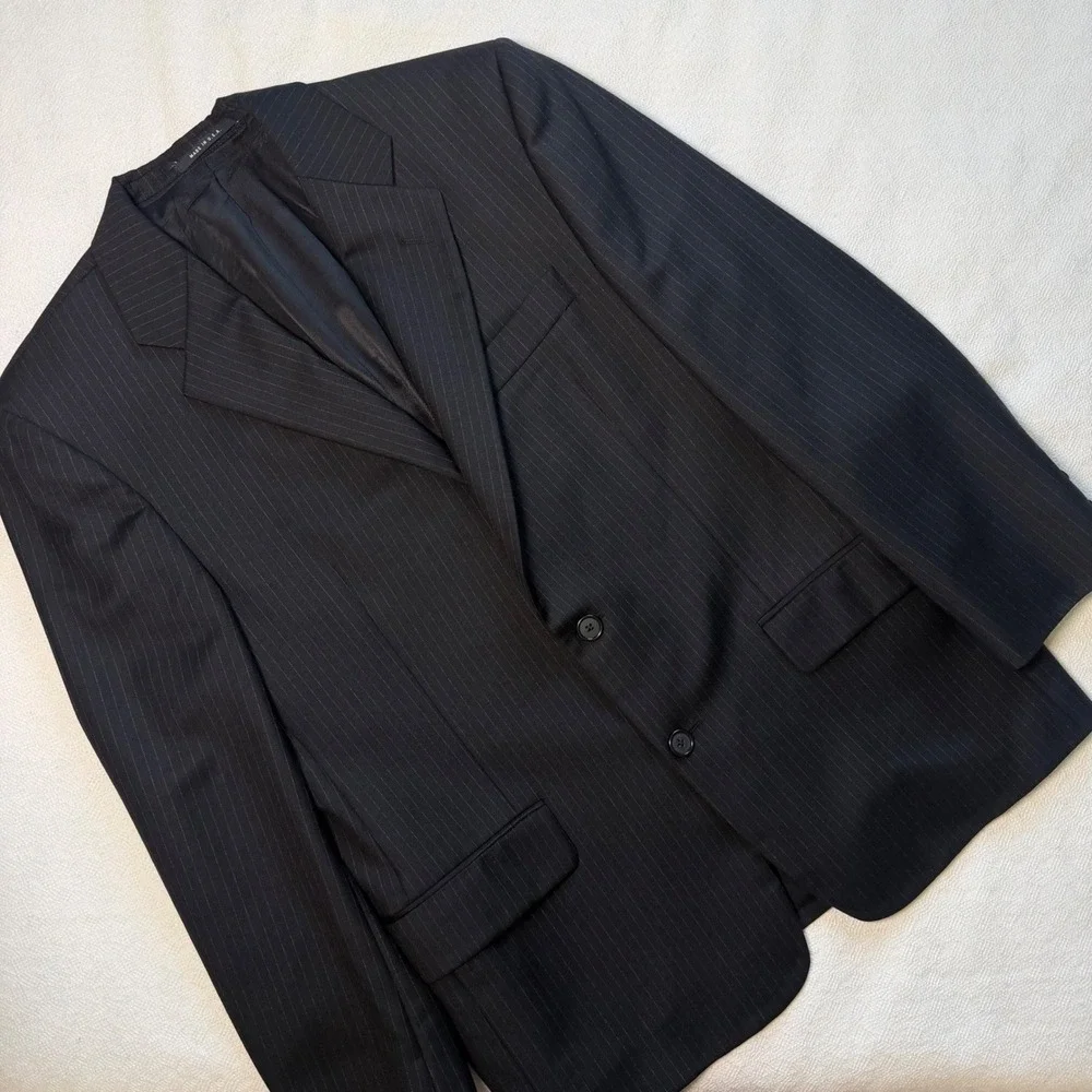 Hickey Freeman Collection Mens 38 Short Wool Cashmere Pinstripe Blazer USA Made